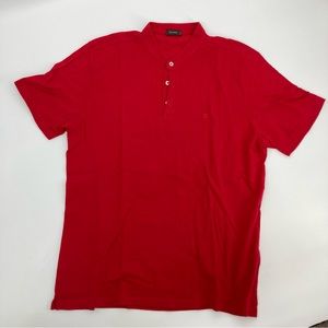 Ferrante Red Button Tee - Size Large